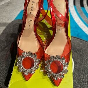 Gianni Bini Red Heels with Crystal Accent